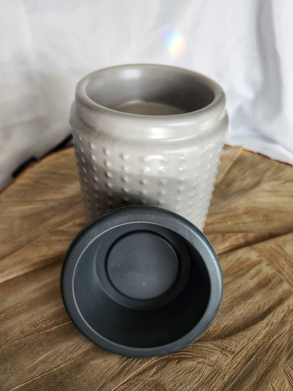 Wax Warmer - Grey Hobnail Flip Dish Wax Warmer