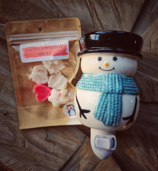Wax Warmer - Snowy Pluggable Fragrance Wax Warmer (Blue Scarf)